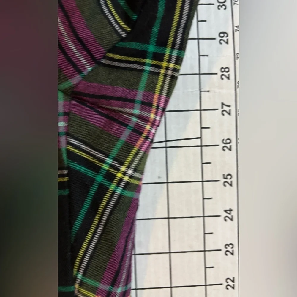 J. Crew Women’s Size 8 Purple and‎ Black Plaid Kate Wool  Blend Trousers